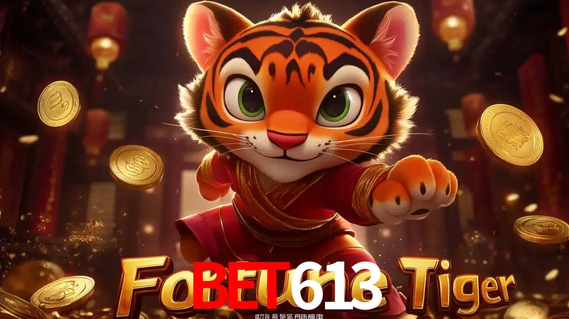 O carismático mascote do jogo de slot Fortune Tiger, um tigre fofo em pose de artes marciais, pronto para trazer sorte e multiplicadores de ganhos no cassino online bet613.